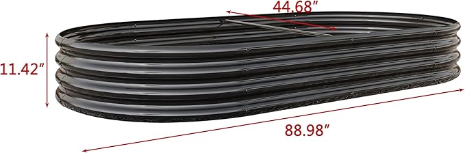 Raised Garden Bed Metal Raised Planter Bed 89 inch Deep Root Planter Box for Vegestable and FlowersOutdoor Gardening and PlantingBlack