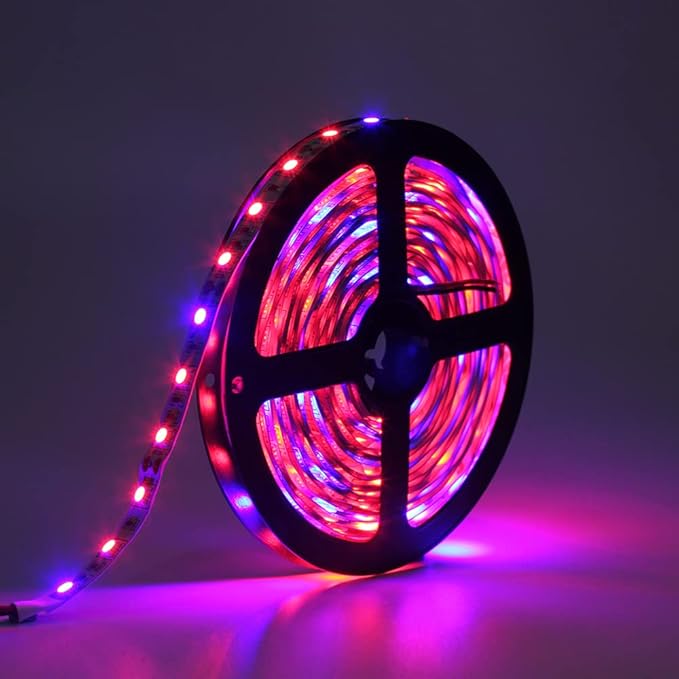 Fengyan Landscape Lights 5M LED Phyto Lamps Grow Lights SMD 5050 LED Strip Light DC12V Flower Plant Growth Lamps for Greenhouse Hydroponic Plant Growing LED Street Lamp