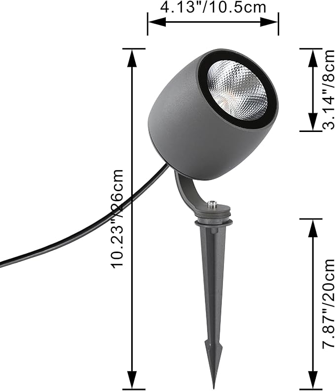 Kiven IP65 Waterproof LED Landscape Clamp Light LED Decorative Spotlight Lamp with Plug-in Cord and Timer for Indoor Outdoor Yard Garden Step Statue LED Lawn Light (10W Warm White)