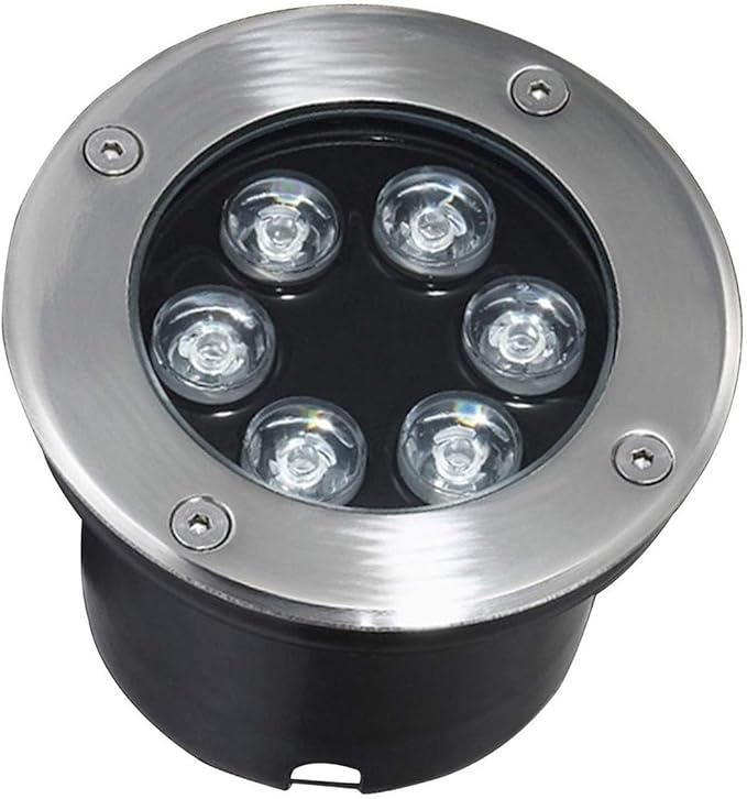 Ground Landscape Spotlights 85-265V Underground Light LED Round Embedded Garden Villa Lawn Light IP67 Waterproof Outdoor recessed Spotlight LED Garden Lamp Landscape Lighting (Warm Light 12W)