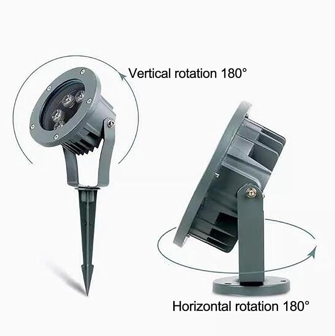 LED Tree Spotlight - Round Outdoor Flood Light 220V IP65 Waterproof Triple Plug-in Landscape Lighting (Warm White A-12W)