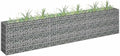 Gabion Raised Bed Silver Galvanized Steel Outdoor Plant Pot Herb Planter for Patio Lawn 106.3 x 11.8 x 23.6 in