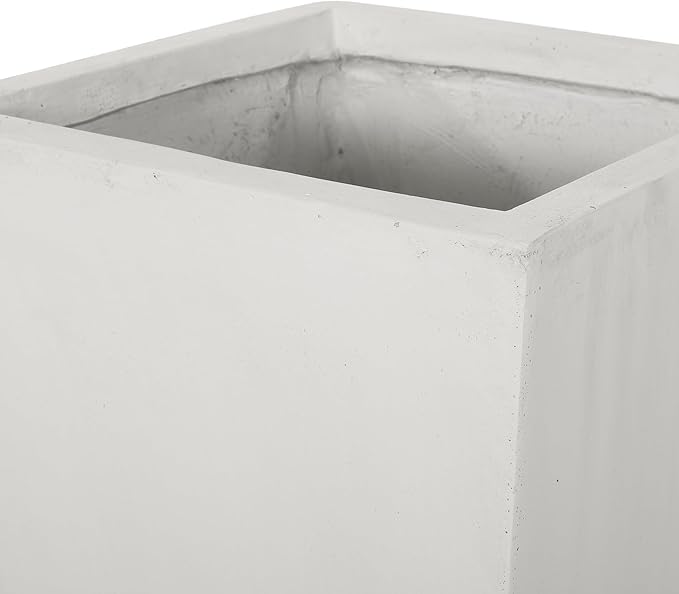 13 x 28.5 Outdoor Stone Planter White