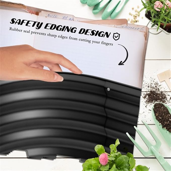 94.5 Inch Galvanized Steel Raised Garden Bed Planter with Open Bottom – Weed Resistant Outdoor Vegetable Herb Flower Planter Easy to Assemble