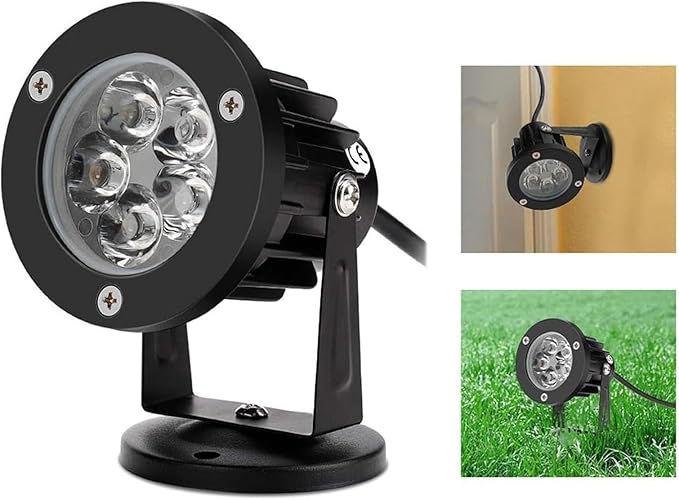 LED Beam Spotlight - Rotating Ground Projection Beam 5W Landscape Lighting Source Outdoor Lighting with Base IP65 Waterproof and Adjustable Suitable for GarWarm White 5W