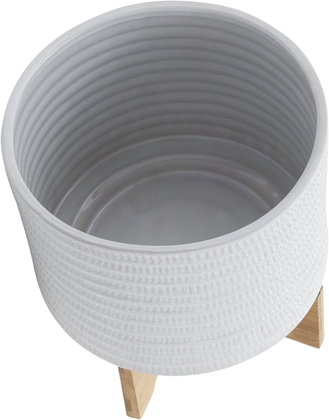 Generic 10 Textured Planter W Stand White
