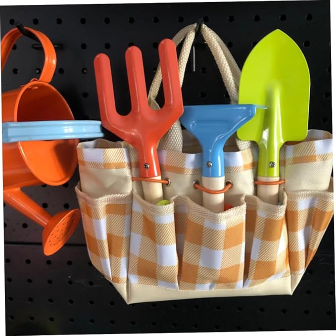 BESPORTBLE 7pcs Boy Girl Garden Tools Kit Gloves Watering Can Shovel Rake and Carrying Bag for Outdoor Fun Safe and Gardening Toys for Boys and Girls