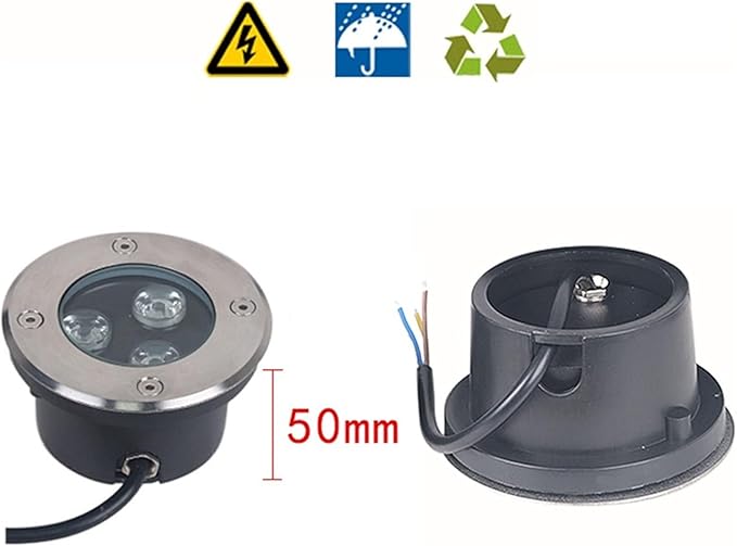 4PCS LED Beam Spotlight - 3W Outdoor SpotlightUnderground Light LED Ultra-Thin Recessed Patio Floor Light IP67 Waterproof Landscape Lights Built-in Floor LaYellow-24V