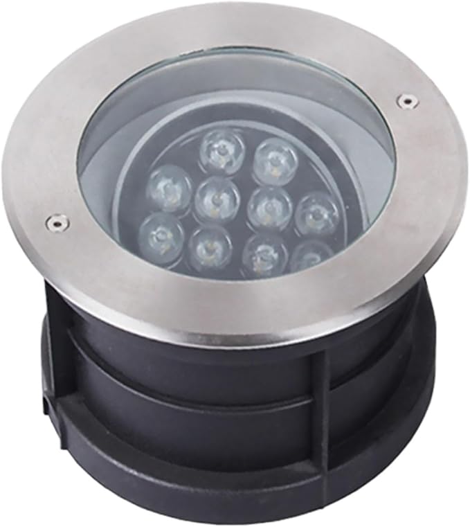 Outdoor Buried Lights - LED Underwater Tlight AC 24V Low Voltage 15° Angle Adjustment Submersible Spotlight IP68 Waterproof Fountain Light for Underwater Landscape Lighting(Blue5W) (Yellow 12W)