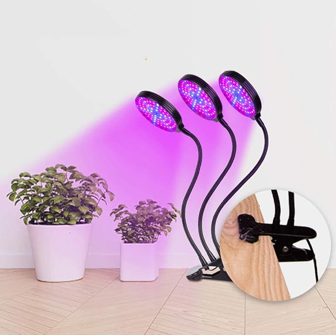 45W LED Plant Grow Light Indoor 3-Head 360¡ãFlexible Gooseneck Arm Automatic Timing Function Grow Light 5 Dimmable Levels Spectrum with Desk Clip Plant Light