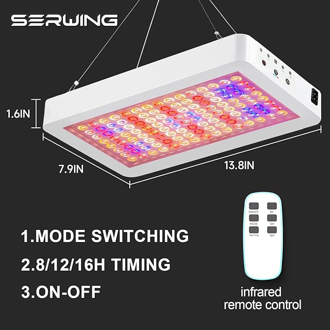 LED Grow Light Full Spectrum Plant Grow Light with Veg &amp Bloom Switch for Hydroponic Indoor Plants LED Grow Lamp with Daisy Chainwith Remote Control