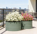 Metal Planter BoxSet of 2 Raised Garden Bedwith Safety Edging Easy to Assemble Stock Tank