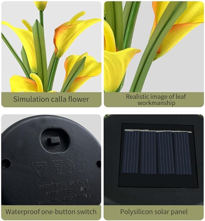 Plant Growing Lamps Multi-Color Solar Flowers Waterproof Stake Lights Path Light 5 Head Landscape Light Garden 7 Color Change