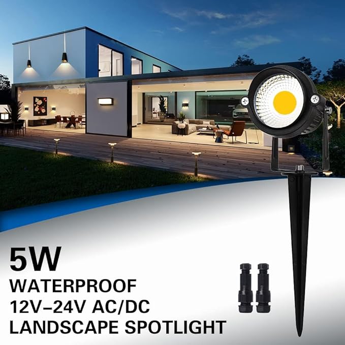 EAGLOD 5W Spot Lights Outdoor 5000K Daylight White Flag Pole Light 12V~24V AC/DC LED Landscape Spotlights Waterproof Low Voltage Landscape Lighting for Yar (8)