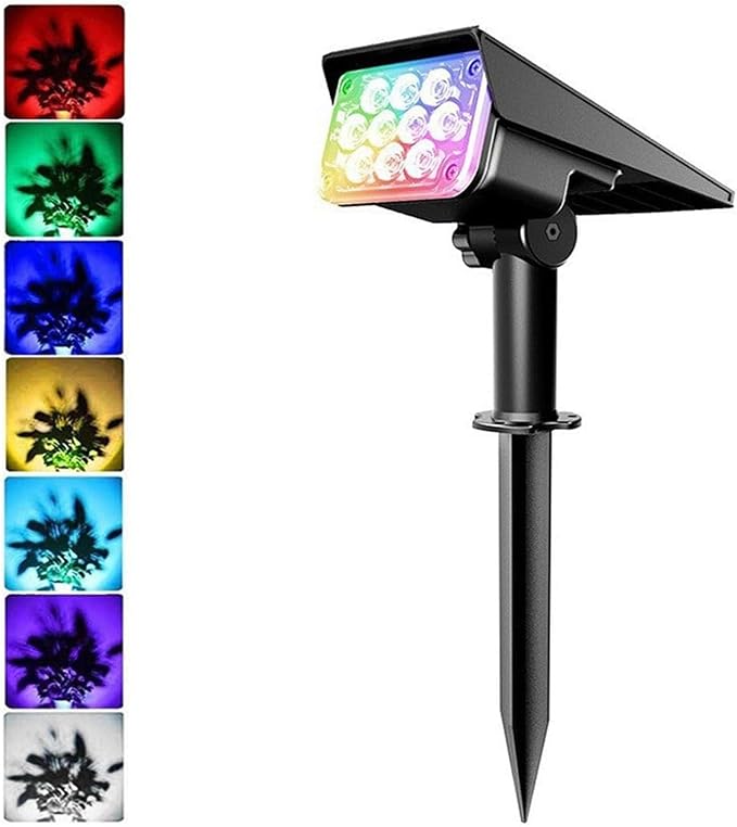 Outdoor Buried Lights IP65 Waterproof RGB Solar Color Lamp Powered Security Garden Spotlights Wall Lamp Landscape Lights for Yard Garden Pathway(1PCS)