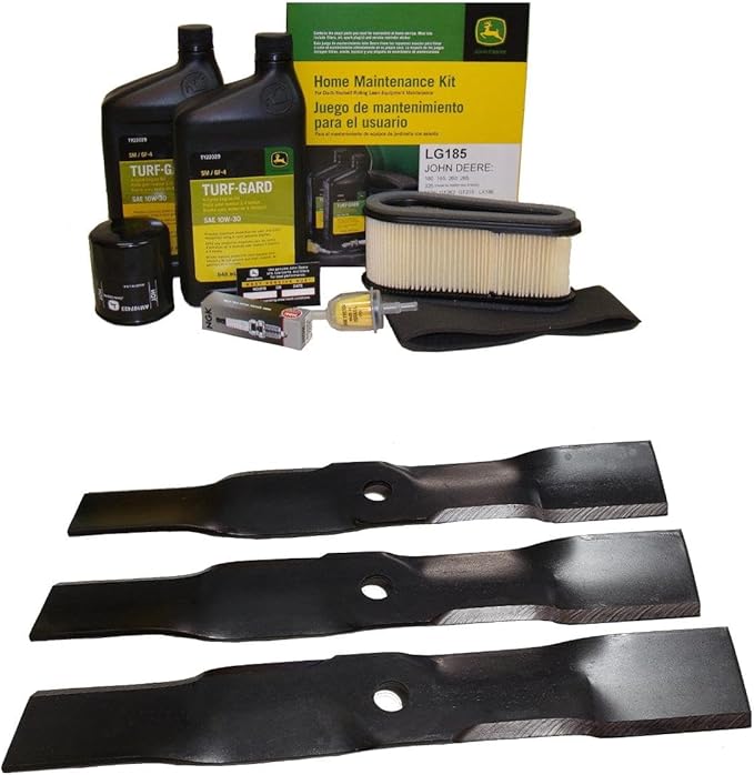 John Deere Original Equipment Model LX186 Maintenance Kit + Mulching Blades 48 Mower Deck