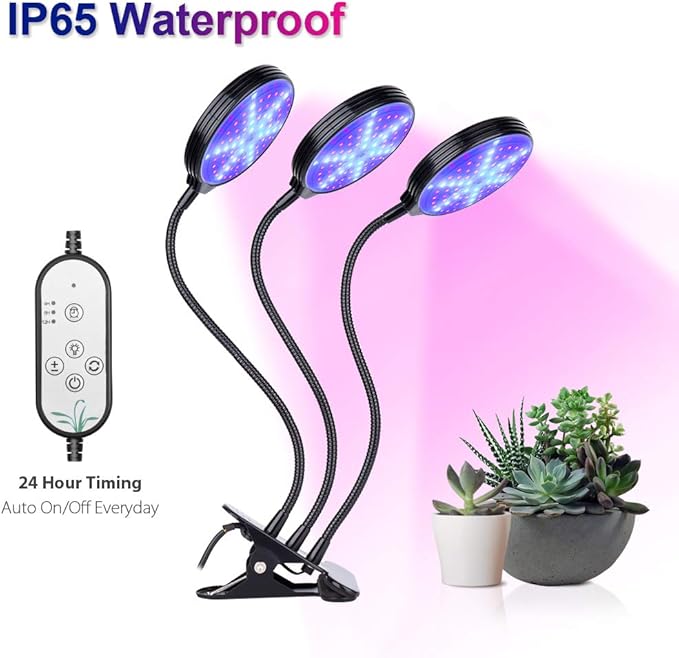 45W LED Plant Grow Light Indoor 3-Head 360¡ãFlexible Gooseneck Arm Automatic Timing Function Grow Light 5 Dimmable Levels Spectrum with Desk Clip Plant Light
