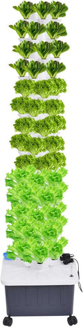 Hydroponics Growing Tower14-Layer 70 Slots Indoor Garden TowerPlants Germination Kit Indoor Vertical Planter - for Apartment Detached House