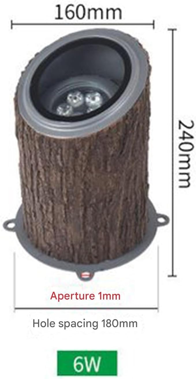 Garden Simulated Tree Lawn Light Outdoor Waterproof Adjustable Angle Projector Lighting Underground LED Flood Lights LED Tree Spotlights(White6w(AC220V))