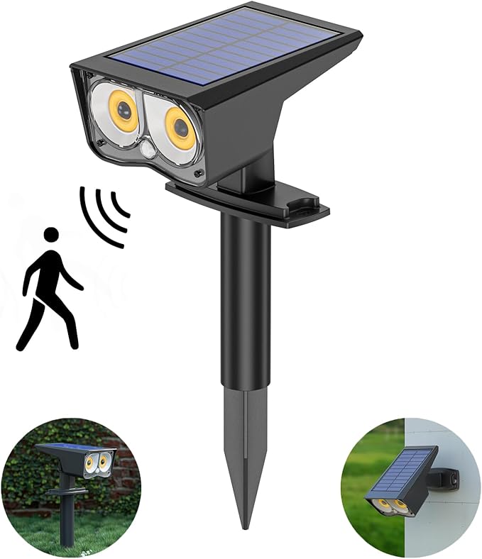 Solar Spot Lights Outdoor Motion Sensor IP65 Waterproof Bright 2-in-1 Solar Wall Lights Auto On/Off LED Solar Landscape Spotlights for Garden Yard Pathway Driveway Walkway