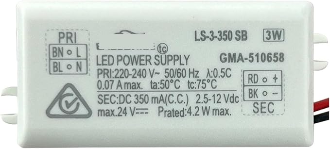 Spotlight LED lamp Driver Power Supply LED10W2-4A one Beam Projection lamp(1-4W 350MA DC2.5-12V LS-3-350 SB)