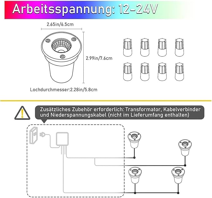 4PCS LED Landscape Lights - Outdoor Buried Lamp 3W LED Ground Recessed Spotlight 12V-24V RGB Ground Spot Lights IP65 Garden Recessed Floor Lamp Spotlight Led Light(3W(220V))