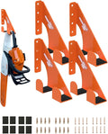 Chainsaw Holder -4 Pack- 180LB Heavy-Duty Alloy Steel Wall Mount Set Chainsaw Accessories Universal Fit for Stihl Husqvarna Echo Saws Rust-Proof &amp Space-Saving Design (Garage Workshop)