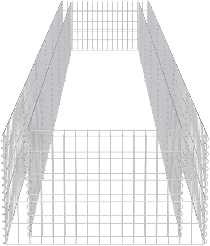 Gabion Planter Raised Bed Outdoor Garden Galvanized Steel Wire Mesh Grid Stone Wall Flower Raised Bed for Vegetables Flowers Plants 212.6 x 35.4x 19.7