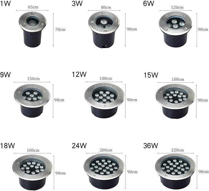 Outdoor Landscape Spotlights LED Floor Spotlight - Outdoor Landscape Light Circular Stair Step Path Floor Lamp IP66 Waterproof AC85-265V Recessed Ground Spotlight for