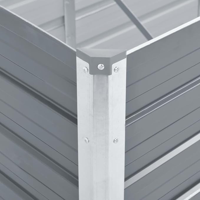 Galvanized Steel Planter Box - Deep &amp Wide for Plants Weather-Resistant Open Bottom 100x40x77cm