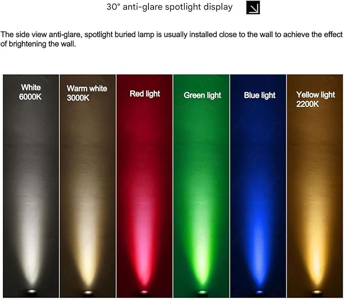 Buried Lights - Landscape Lights Outdoor Recessed Spot Light Honeycomb Anti-Glare Low Voltage 24V Outdoor Ground Lights IP67 Waterproof Courtyard Villa Buried Spotlight Garden Lighting(Yellow6W(DC