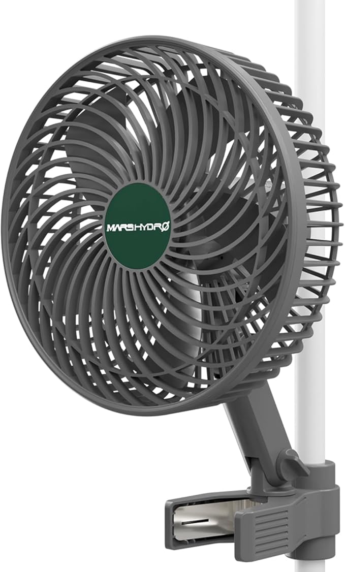 Mars Hydro M6 Grow Tent Fan 10 Speeds Powerful Oscillating Clip Fan with Low Noise for Hydroponic Plants and Ventilation Circulation with Convenient APP/WiFi Control