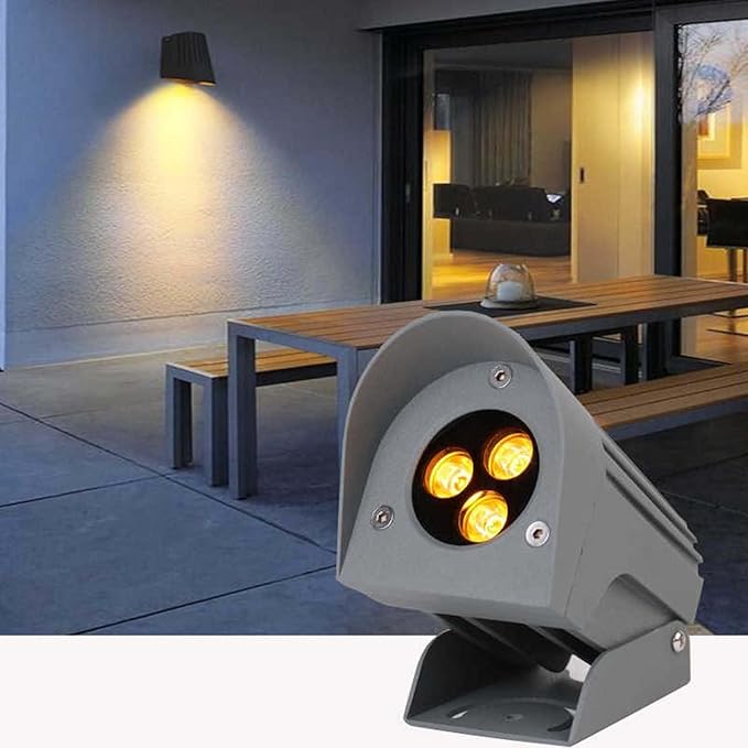 3pcs Led Spot Lights - Outdoor Adjustable Wall Wash Light IP67 LED Waterproof Narrow Beam Spotlight Garden Flood Light with Long Throw(Blue)