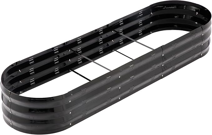 Galvanized Raised Garden Bed Outdoor 67 D x 20 W x10 H 7 cu. ft. Planter for Outdoor Plants Large Metal Raised Garden Bed Kit (Black)