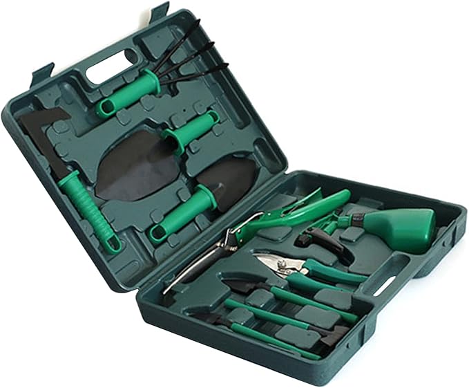 Garden Tools Set Metal Plastic Comfortable Hand Feel Gardening Kit Multifunctional Gardening Tool Set for Yard Care Children's Living Practice(Color 1)
