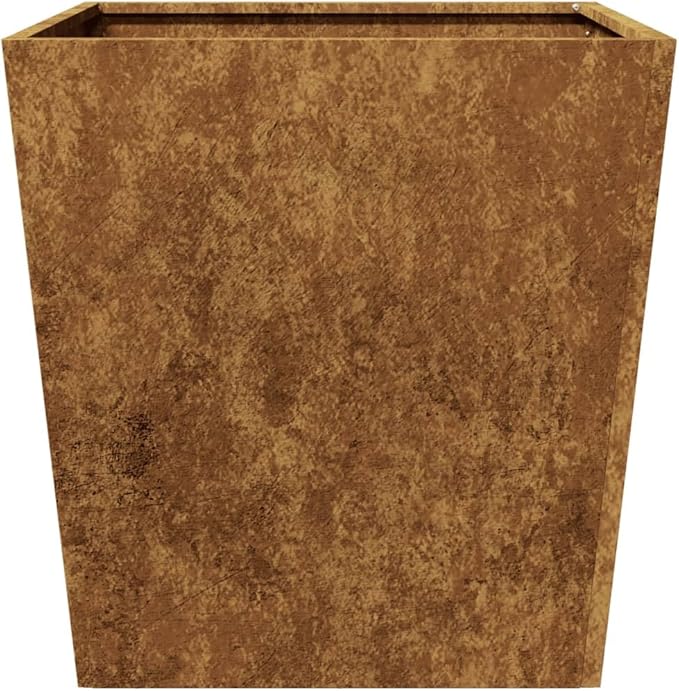 Garden Planter Brown Weathering Steel 19.7x19.7x19.7 inch Square Outdoor Decorative Inlays Durable Metal for Patio Balcony Terrace