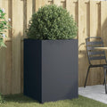 Raised Planter Anthracite Cold-Rolled Steel 29.5 in Tall Outdoor Elevated Garden Bed Box for Balcony Patio Flower &amp Vegetable Display