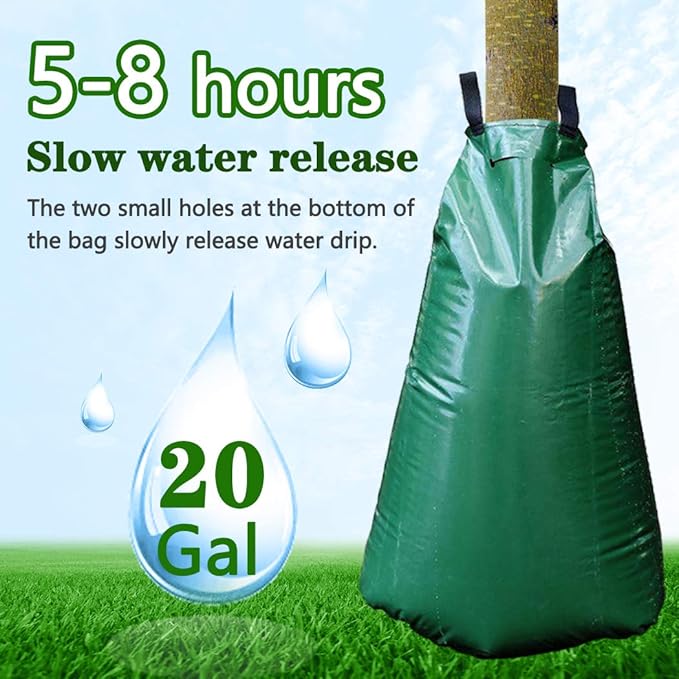 10 PCS 20 Gallon Tree Watering Bags Reusable Heavy Duty Slow Release Tree Irrigation System for Trees Premium PVC Tree Drip Irrigation Bags