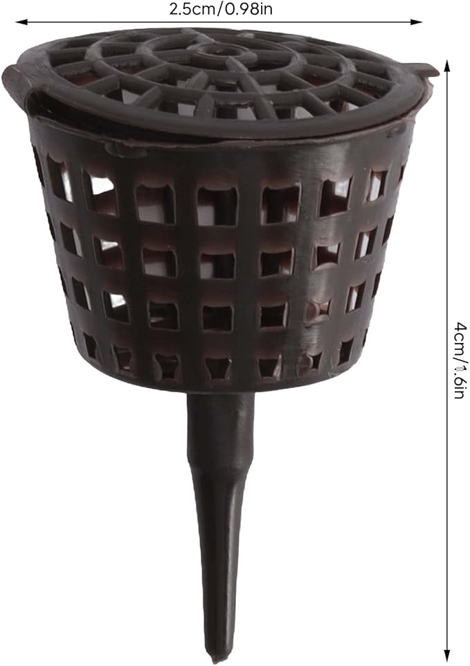 100PCS Potting Fertilizer Tools Plastic Planting Fertilizer Net Basket Garden Nutrient Cup Net Pot Portable Fertilizer Net Basket with Lid for All Kinds of Potted Plants and Vegetable Gardens(Large)