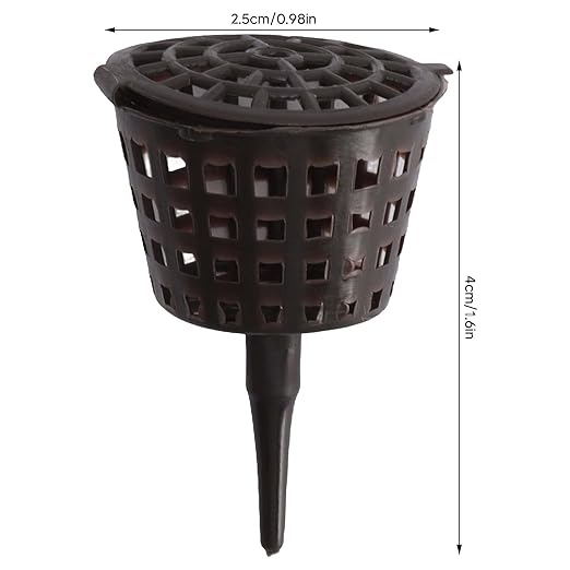 100PCS Plastic Fertilizer Mesh Basket Lid Planting Fertilizer Net Pot Garden Fertilizer Basket Garden Nutrition Cups for Garden Yard (Small Size with Lid)