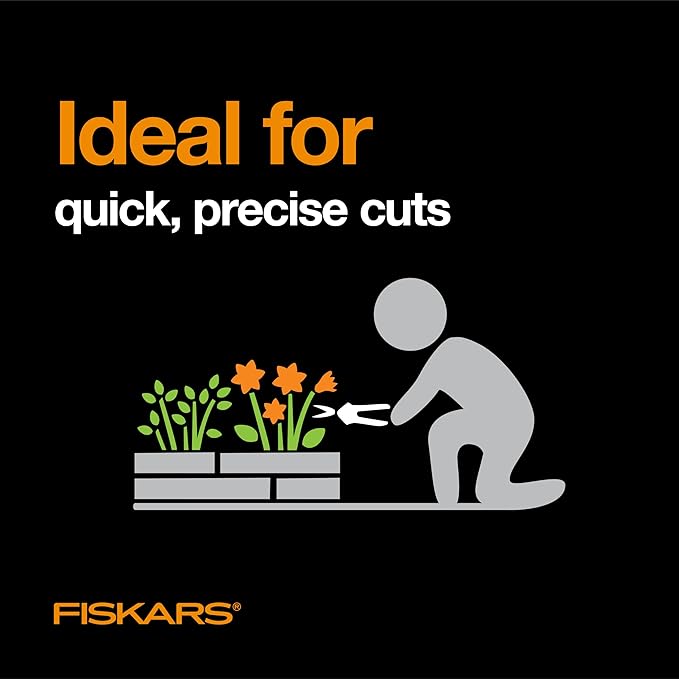 Fiskars 6 Pruning Scissors (2-Pack) for Flowers Buds Weeds and Small Plants Garden Snips with Resin Resistant Nonstick Stainless Steel Blades Gardening Trimmers with Comfortable Handle