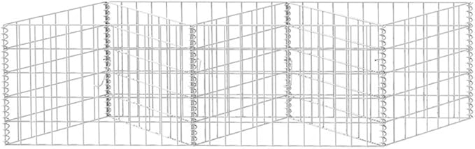 Festnight Outdoor Garden Gabion Stone Basket Planter Raised Vegetable BedSteel Garden Decoration Galvanized Steel 59 x 11.8 x 19.7