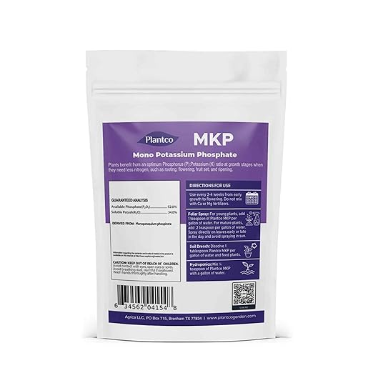 Monopotassium Phosphate Fertilizer MKP 0-52-34 from Plantco | Promotes Root &amp Flower Growth Bloom Booster | Horticulture Grade Soluble Plant Food | 2 lb Bag