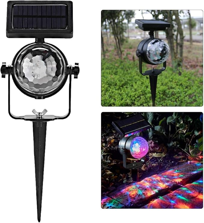 LED Solar Spotlight Outdoor Water Proof Christmas Landscape Spot Lights Fairy Projector Lamp for Patio Gate Walkway Pool Garden Yard Driveway