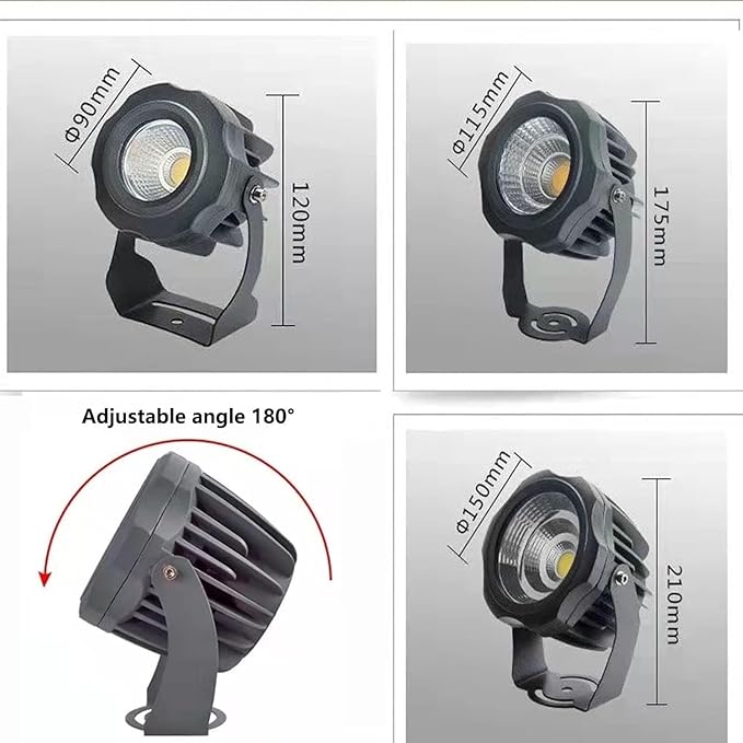 Long Range LED Floodlights - Beam Spotlight COB Round Tree Lights IP66 Waterproof Adjustable Angle for Wall Advertising Building Signs Lawn Landscape Lamp(Red30W(AC12V))