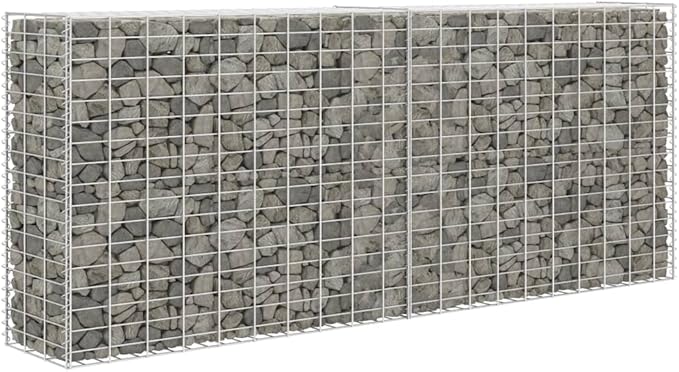 Gabion Basket Galvanized Steel 33.5x11.8x78.7 Gabion Raised Bed Gabion Cages Basket Steel Woven Gabion Net for Backyard Garden