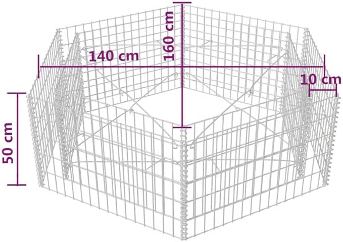 Hexagonal Gabion Raised BedOutdoor Garden GabionsStone BasketsPlanters Raised Vegetable BedsGarden Decoration63x55.1x19.7