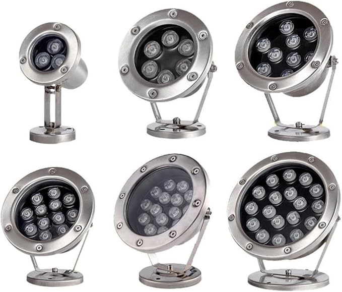 4pcs/lot 24V Stainless Steel Underwater Lights Underwater Lights Led Pool Lights Landscape Pool Spotlights Square Fountain Lights (Color : Rose Red Size : 24W)