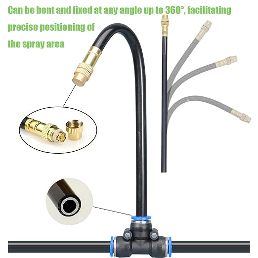 49FT Drip Irrigation Kits Garden Irrigation System360-degree Bending Dropper atomizing Copper Nozzle Quick ConnectorGarden Plant Lawn Courtyard Watering System