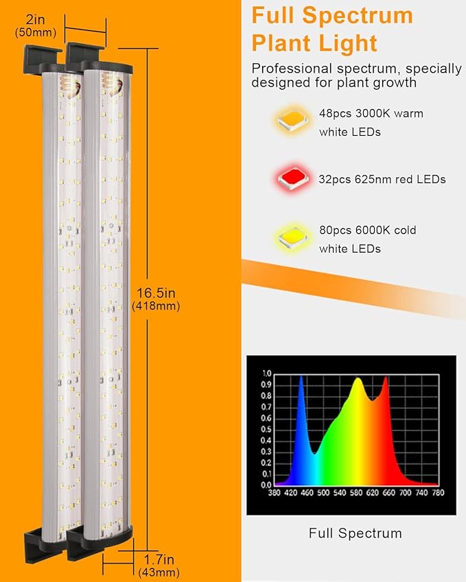 DOMMIA Plant Light for Indoor Plants Full Spectrum Grow Lights for Indoor Plants Brightness Led Grow Lights for House Plants Plant Growing Lamps for Indoor Growing